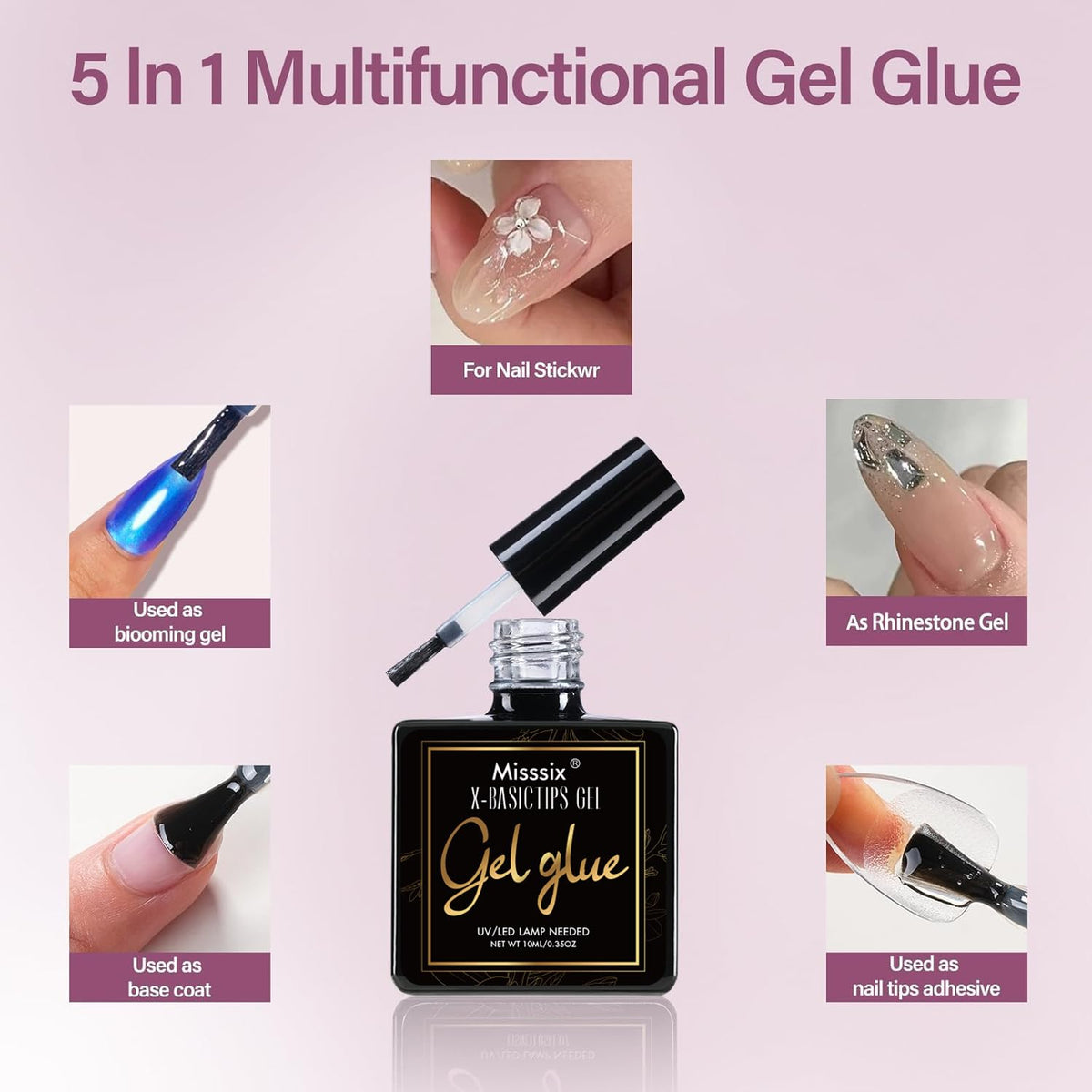 Misssix application photo pressing a gel tip for easy at-home use