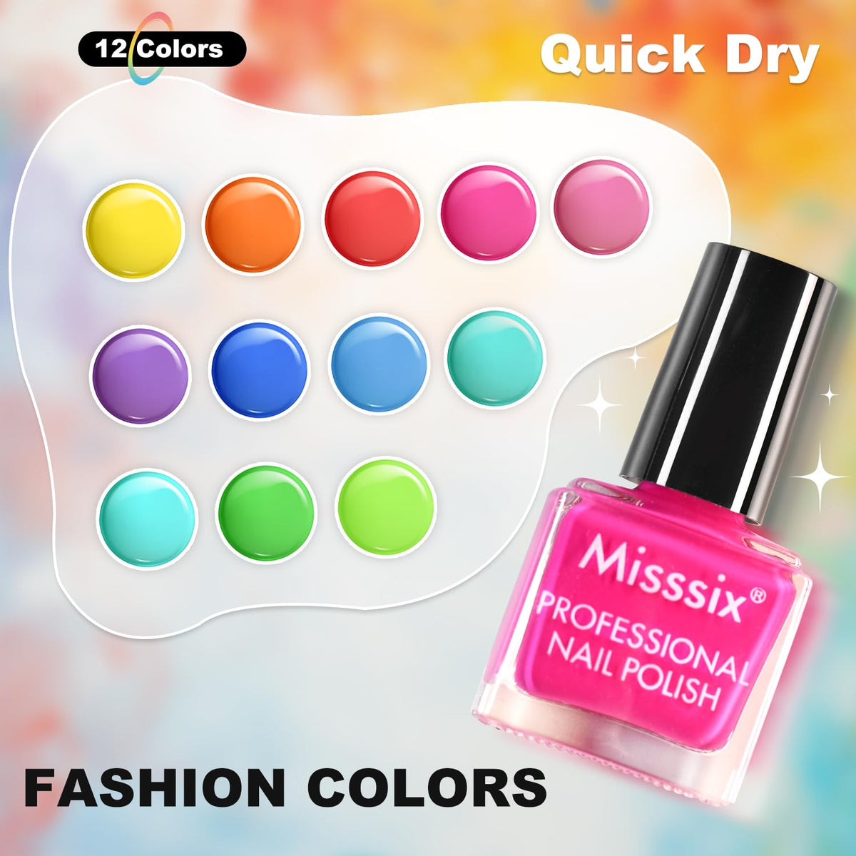 Misssix swatch strip array displaying the full color range for easy selection