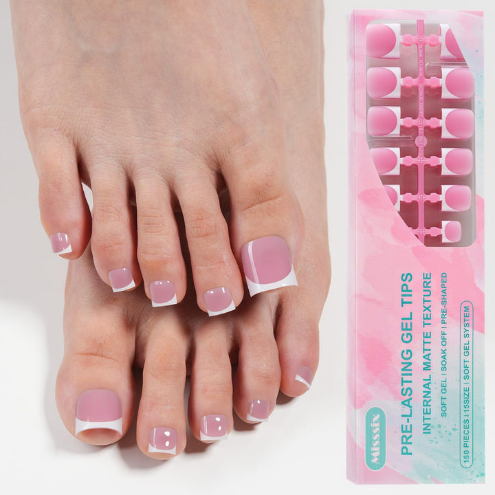 Misssix front packaging showing 150-piece French toe tips and kit benefit