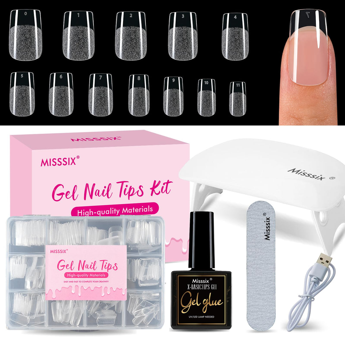 Misssix front packaging showing complete gel nail kit and contents benefit convenience