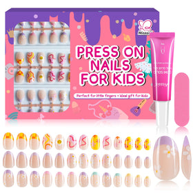 Misssix front packaging showing three nail design packs and glue, ideal for gifting