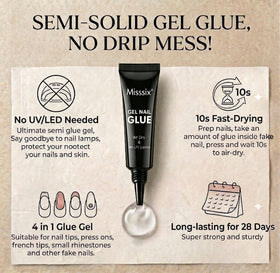 Misssix glue texture semi-solid drop demonstrating precise placement benefit