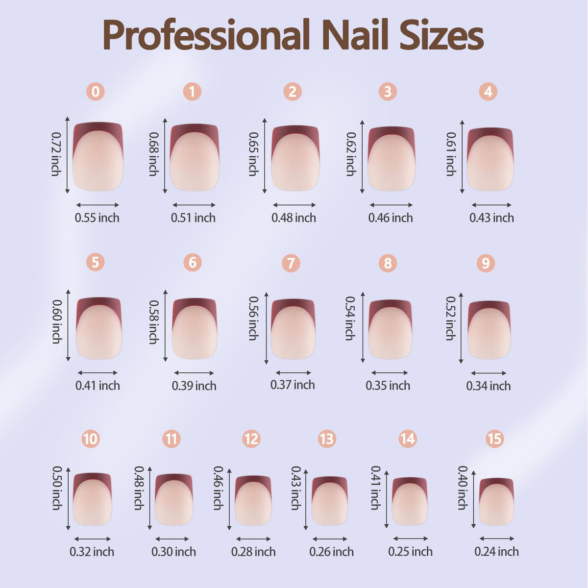 Misssix size array organized display with 16 sizes ensuring precise fit