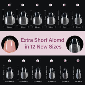Misssix size chart with sample fits to choose correct nail size