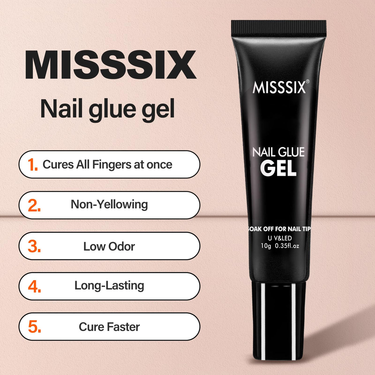 Misssix almond tip edge detail highlighting reinforced front edge strength