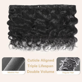 Misstoo bundles laid out to compare the 18, 20, and 22 inch true lengths