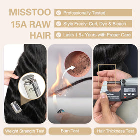Misstoo styled body wave showing defined shine and heat-styled finish benefits