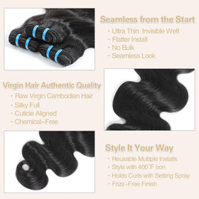 Misstoo detailed view of ultra-thin double-drawn weft for low-profile sew-ins
