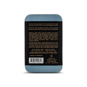 Mistral close-up of triple-milled bar texture for long-lasting use benefit