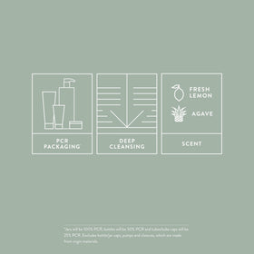 MITCH recycled-packaging detail showing PCR material use and sustainability benefit