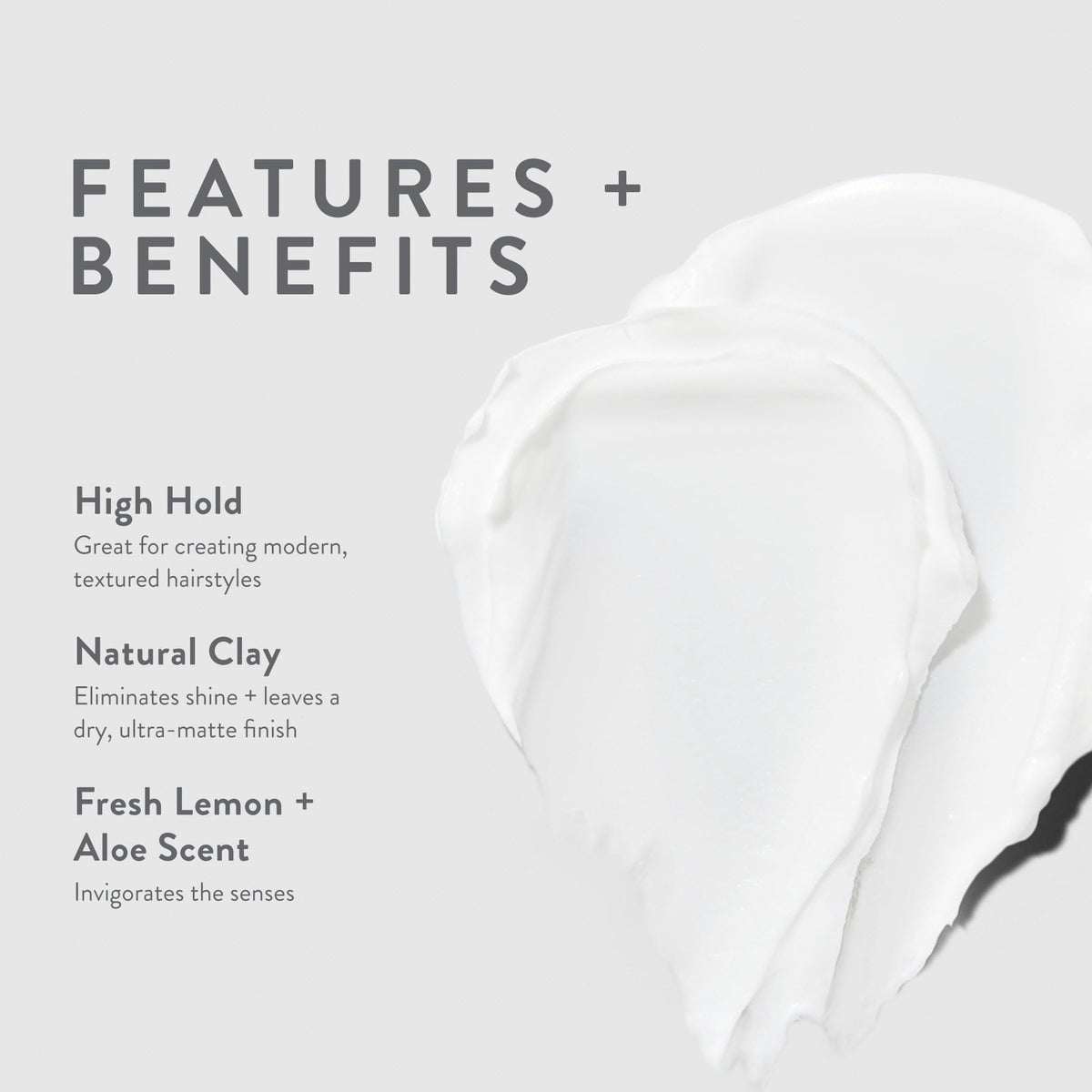 MITCH natural clay ingredient pile highlighting oil absorption and matte benefit