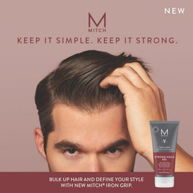 MITCH styled hairstyle on model showing defined hold and medium shine