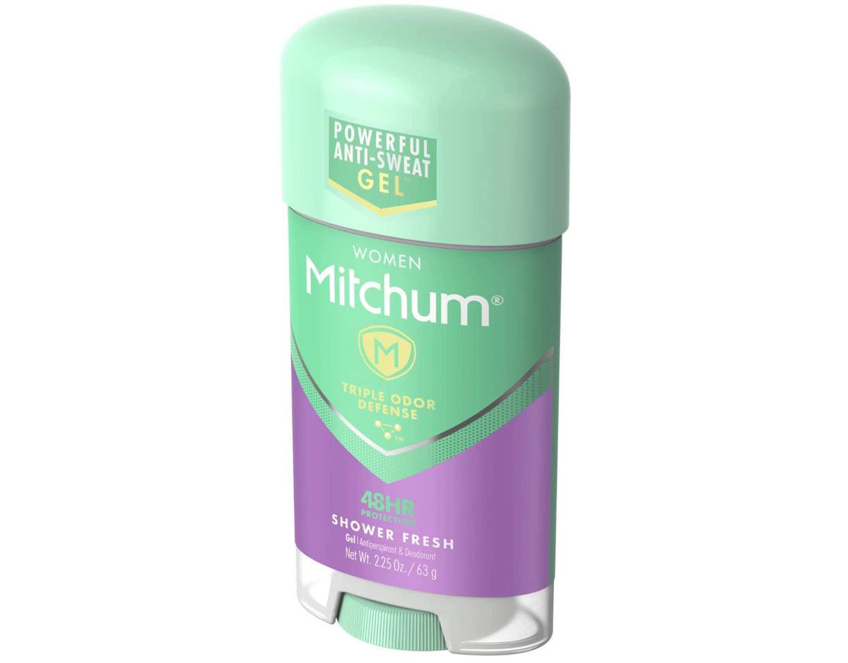 Mitchum being applied underarm demonstrating quick-dry protection