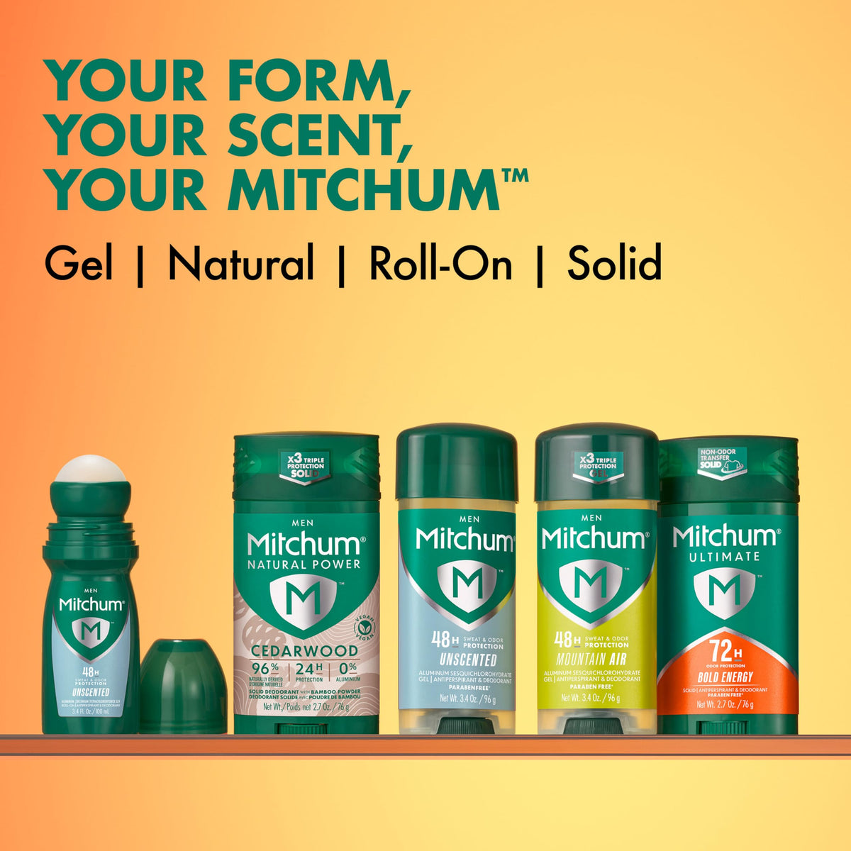 Mitchum in a morning routine scene conveying confidence and all-day protection benefit