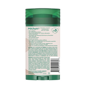 Mitchum cedarwood deodorant on bathroom counter with grooming items for everyday freshness