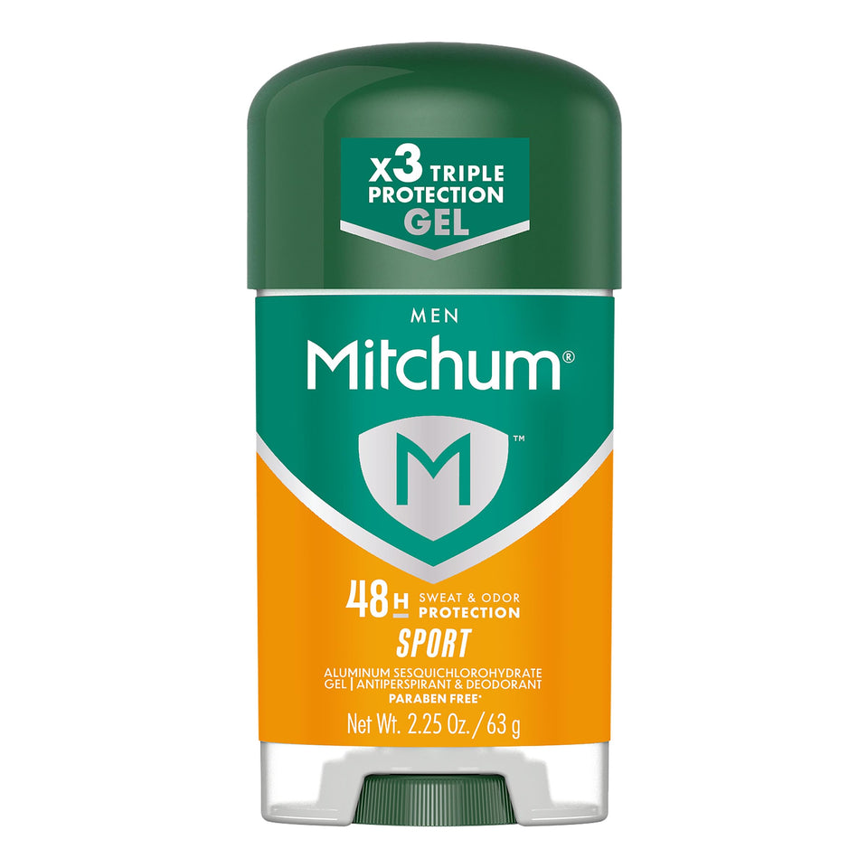 Mitchum clear gel front packaging showing invisible protection and long-lasting freshness
