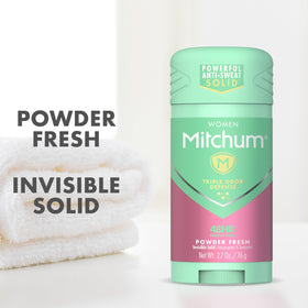 Close-up texture of Mitchum stick showing smooth clear glide benefit