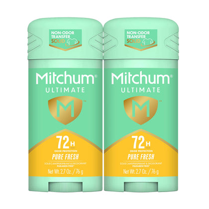 Mitchum front packaging showing Pure Fresh scent and 72HR benefit