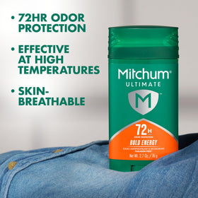 Mitchum close-up of invisible solid stick highlighting smooth application benefit