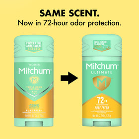 Mitchum label and badges highlighting paraben-free and dermatologist-tested