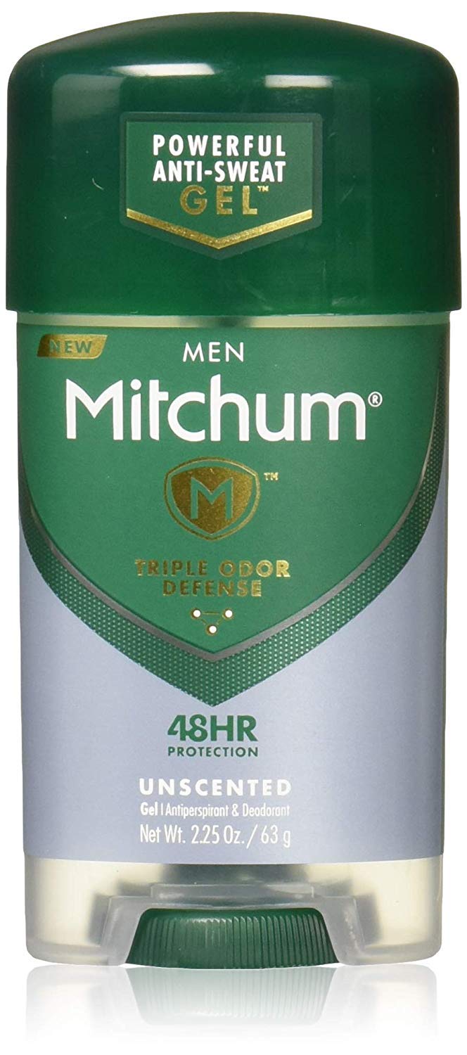 Mitchum deodorant inside gym bag highlighting grab-and-go reliability