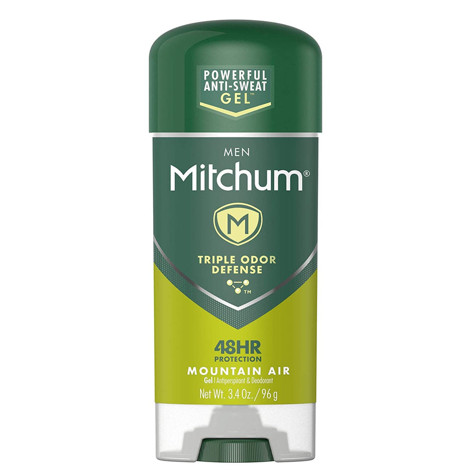 Mitchum front packaging showing Mountain Air scent and benefits
