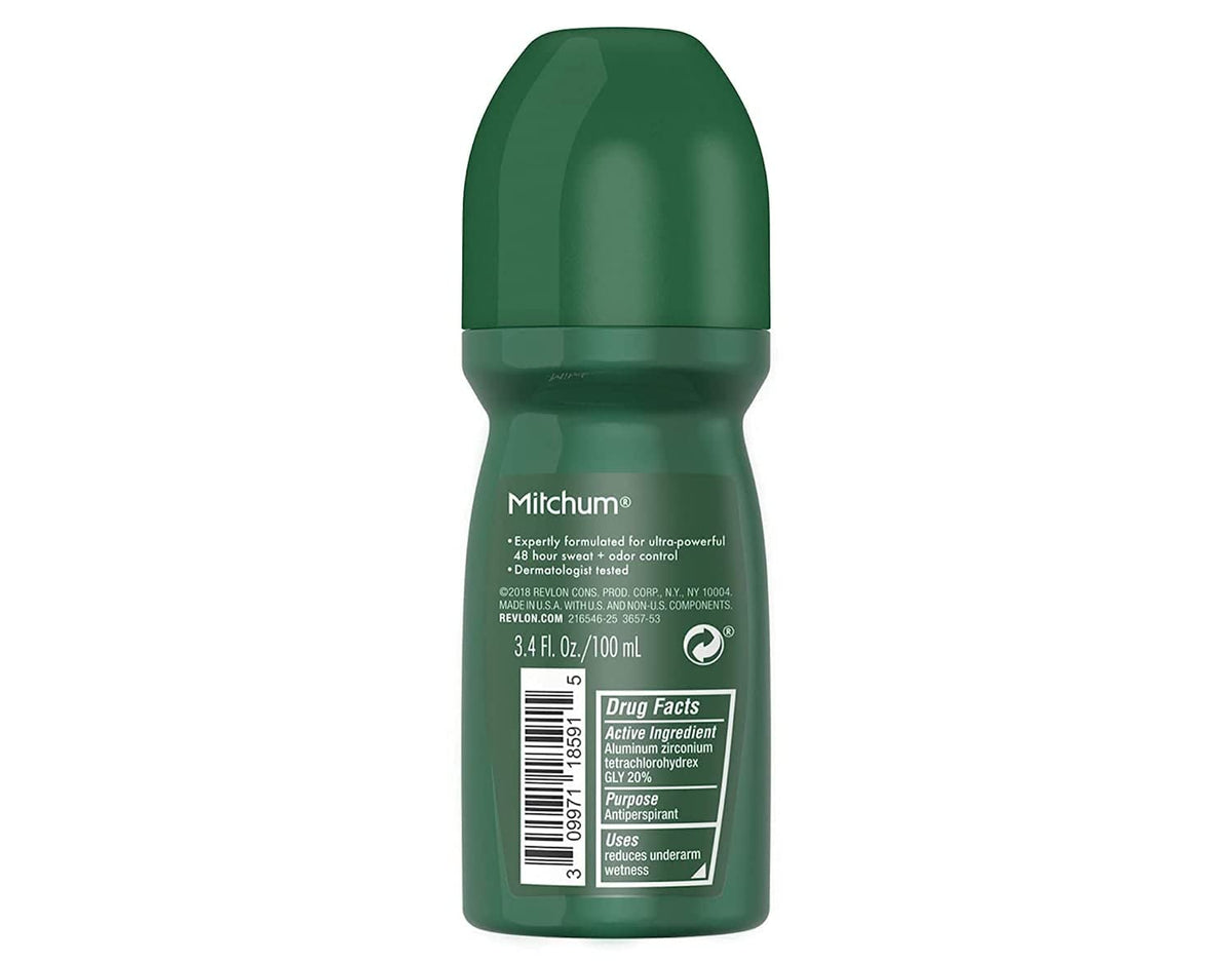 Mitchum clear formula texture detail highlighting quick-drying, no-residue finish