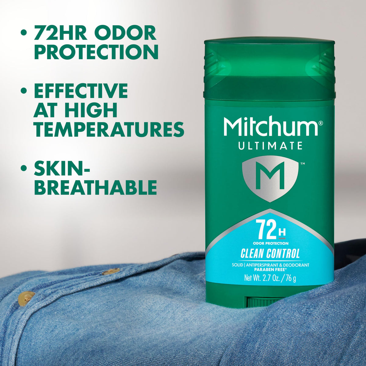 Mitchum close-up of stick texture highlighting smooth glide