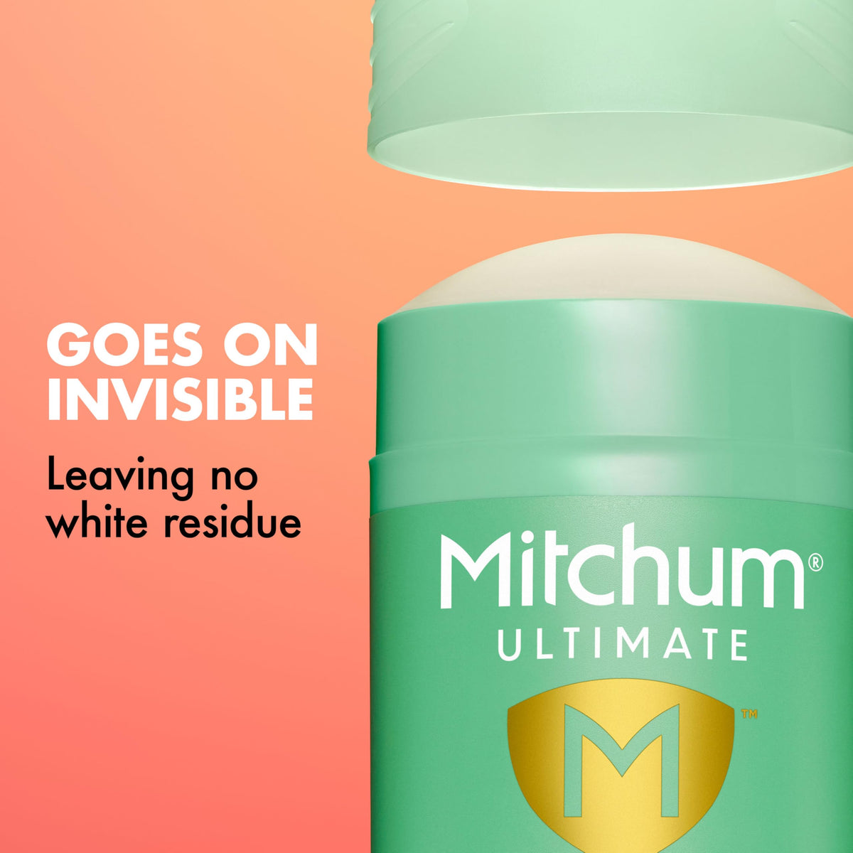 Mitchum applied on underarm demonstrating invisible finish and no white-mark benefit