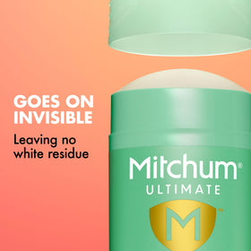 Mitchum applied on underarm demonstrating invisible finish and no white-mark benefit