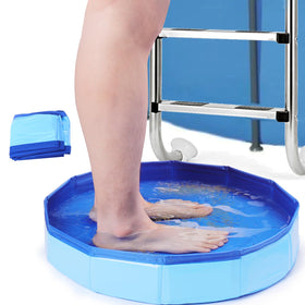 Mity rain front packaging showing compact folded foot bath and key features