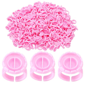 Miuffue front packaging showing 300 pink glue rings and organized supply benefit