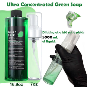 Miuxia 7oz foam bottle top view, empty dispenser for precise dilution benefit