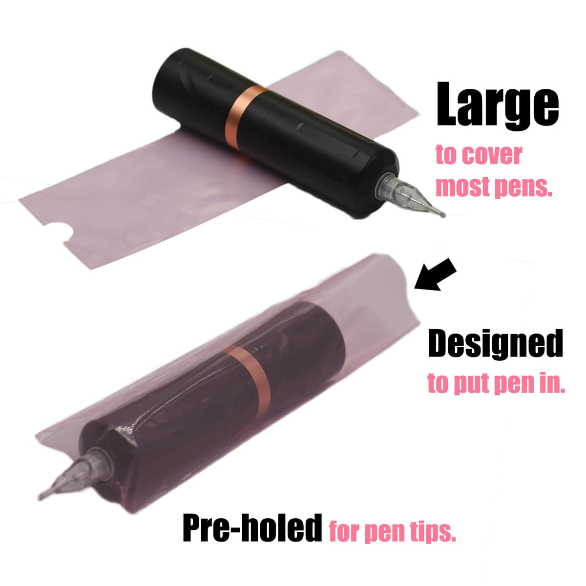 Miuxia pen cover installed on a tattoo machine demonstrating machine protection and quick change