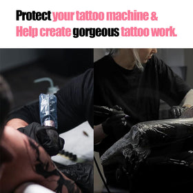 Miuxia in-studio lifestyle shot showing covers and tape used during a tattoo session for hygiene