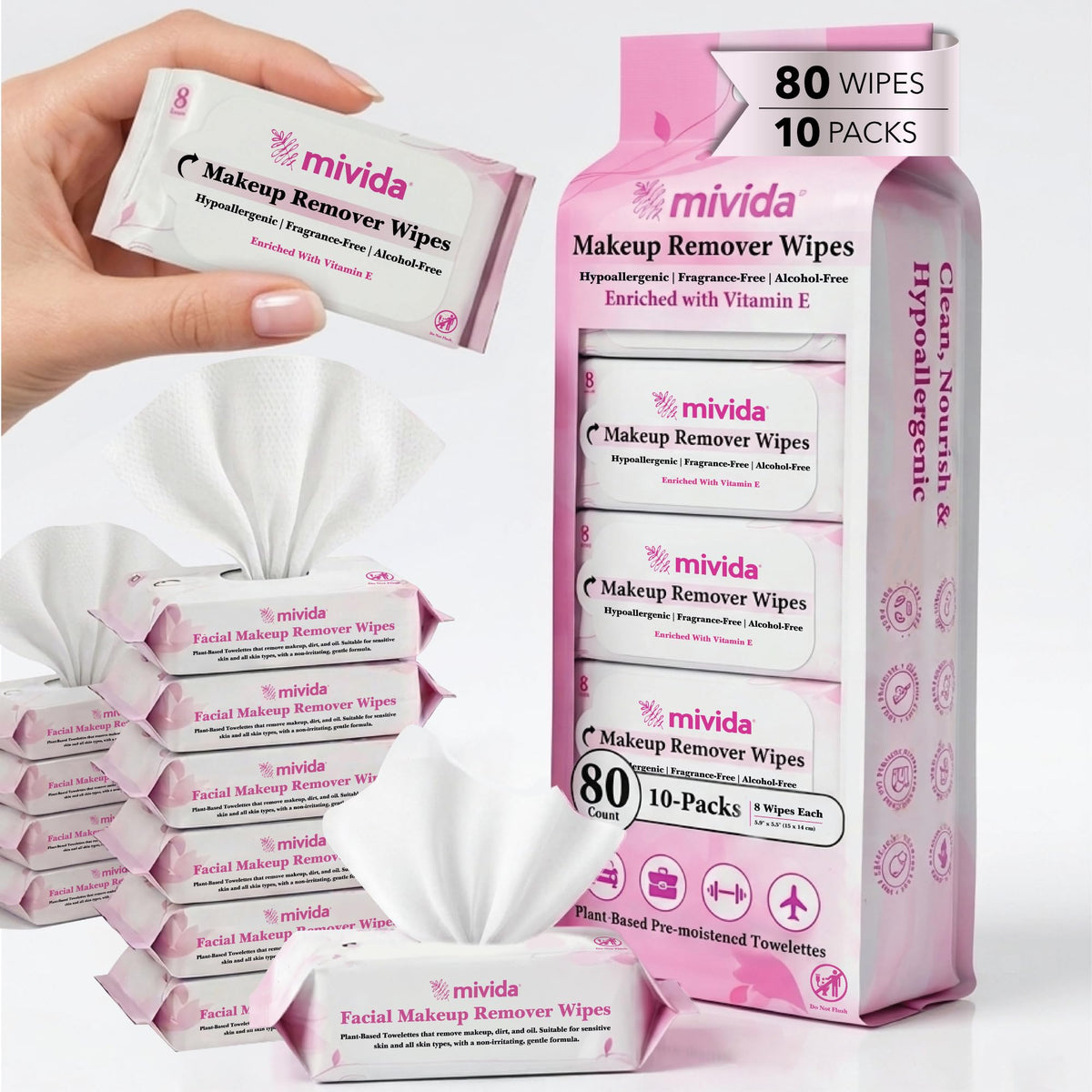 mivida front packaging showing compact travel pack and brand benefit