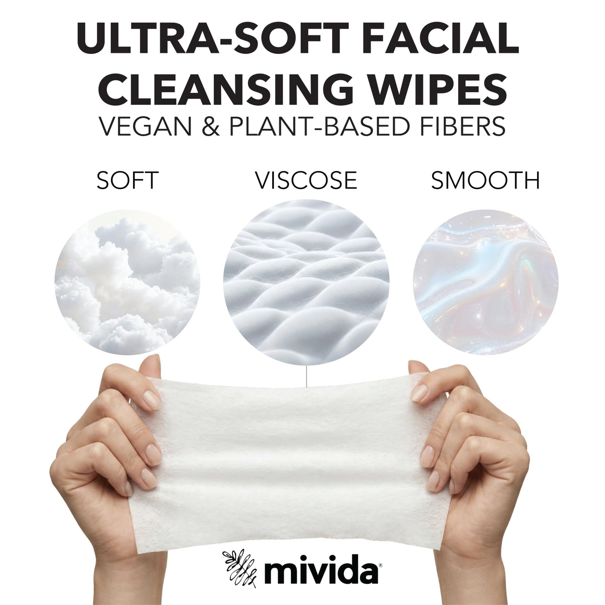 mivida wipe removing waterproof mascara demonstrating gentle cleaning
