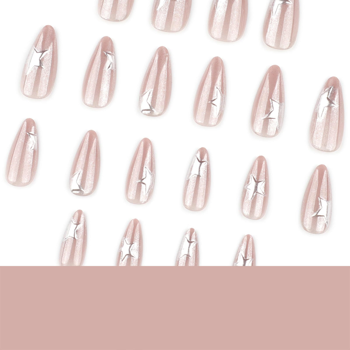 Mivota kit tools displayed with glue, files, adhesive tabs for quick salon results