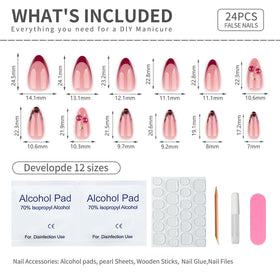 Mivota size selection display with adhesive tabs and glue for secure fit