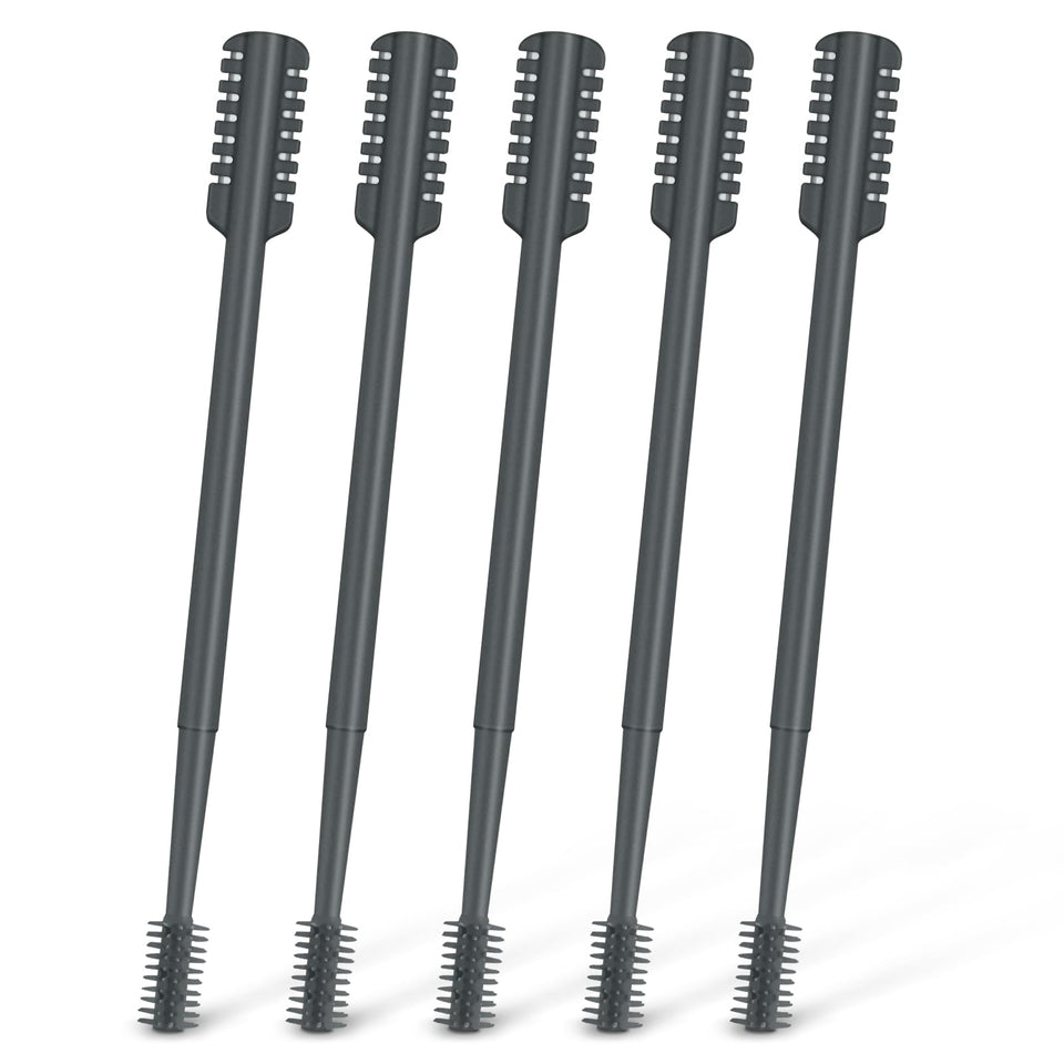 MIVZO front view of gray nasal trimmer showing compact design and benefits
