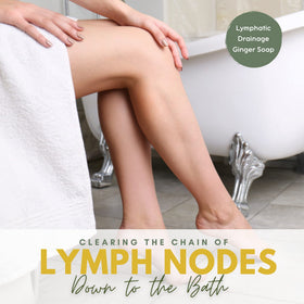 Miw Piw soap used with a massage glove aiding lymphatic drainage benefit