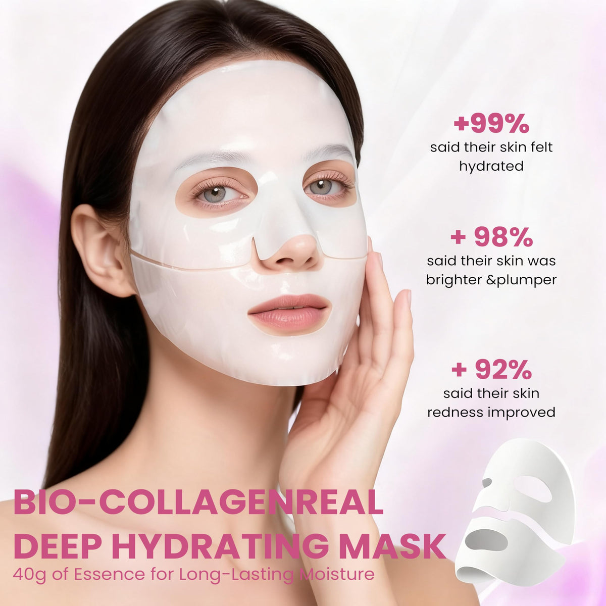 MIXAROLA open jar revealing gel mask texture, highlights nourishing hydration benefit