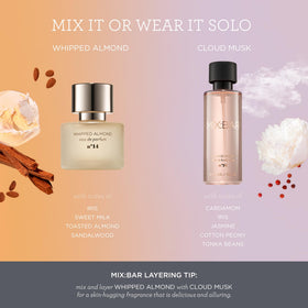 MIX:BAR bottle resting on bed linen to scent bedroom and fabrics