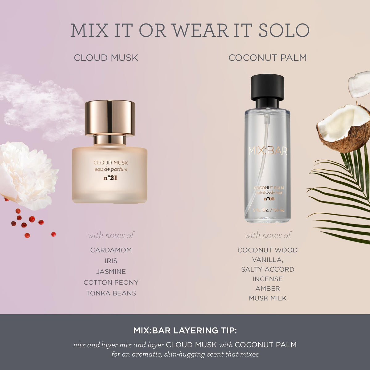MIX:BAR nozzle close-up showing mist spray texture and application control