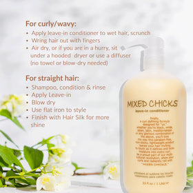 Mixed Chicks before and after curls showing improved definition and reduced frizz