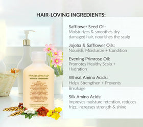 Mixed Chicks product in hand applying to hair for easier detangling