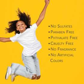 Child having hair styled with Mixed Chicks demonstrating reduced frizz and defined curls