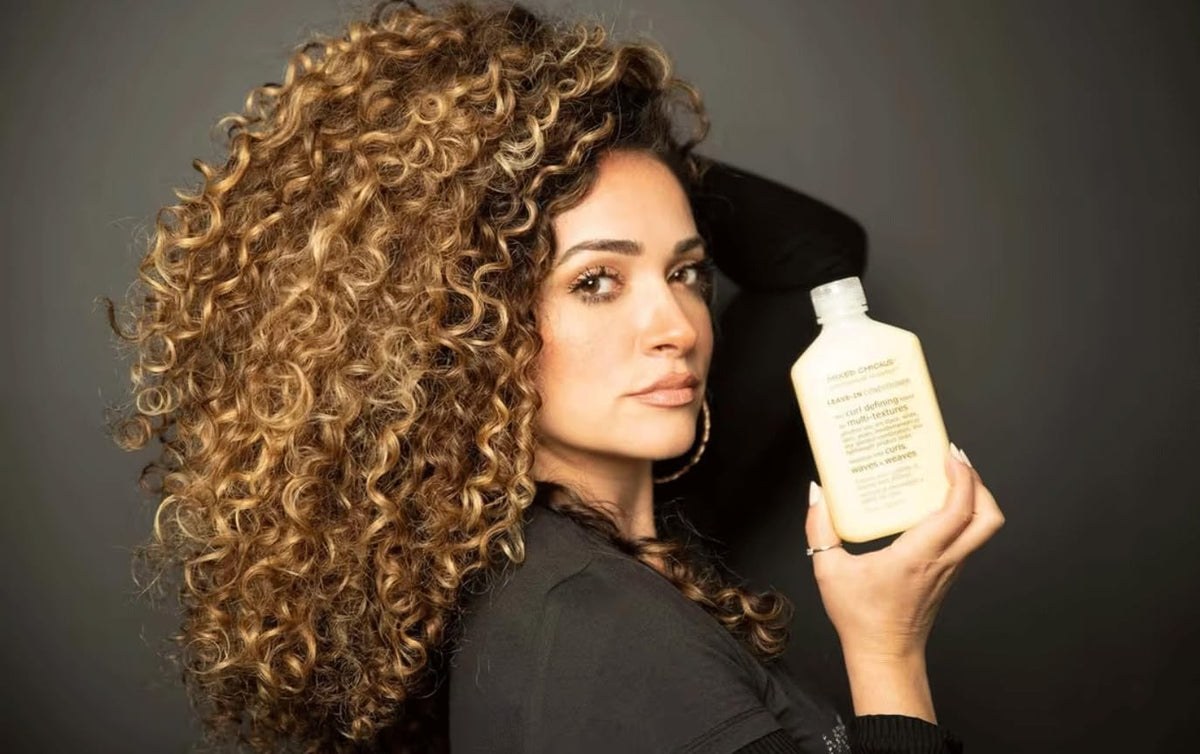 Mixed Chicks bottle on bathroom shelf portraying everyday styling routine
