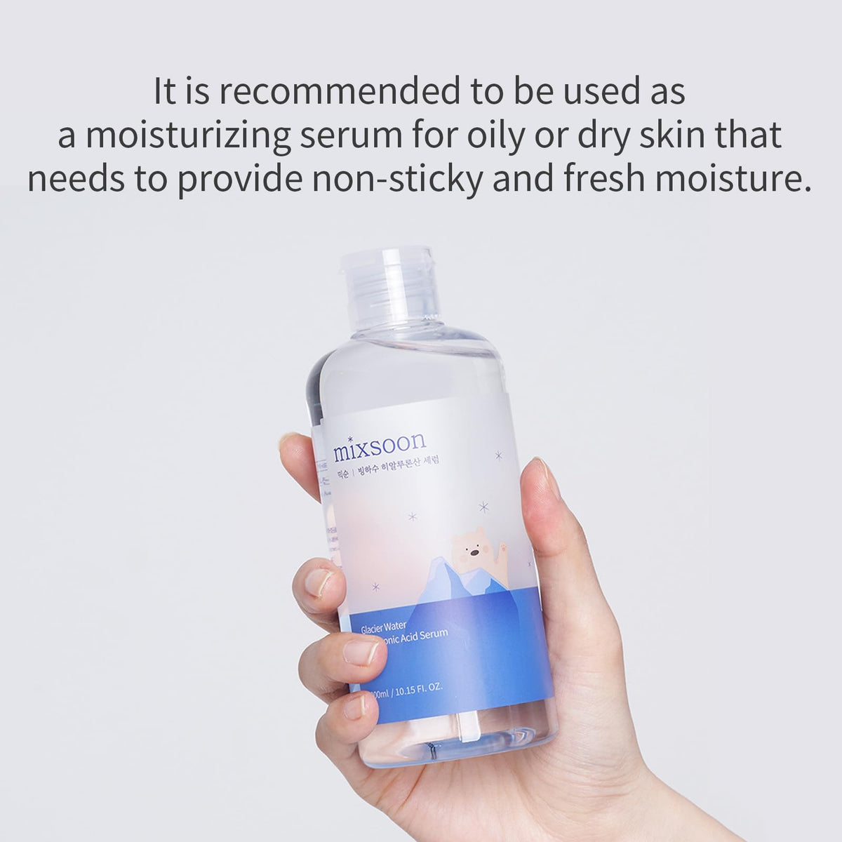 mixsoon bathroom lifestyle display showing serum in daily routine for refreshed skin