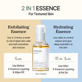 mixsoon application on hand demonstrating how the essence melts into skin for soft feel